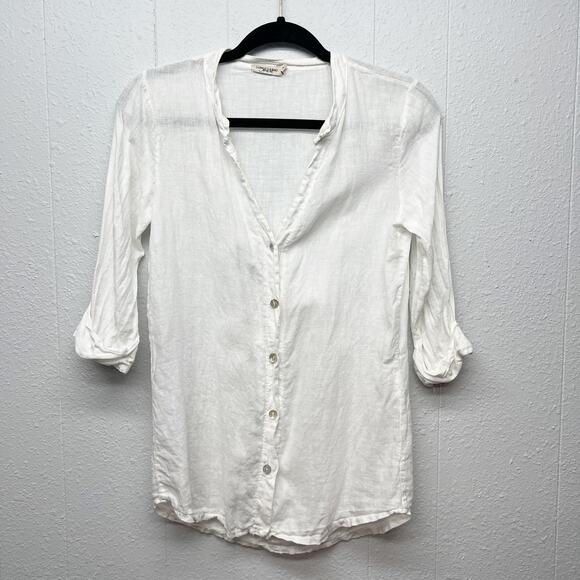 Lungo L'arno Tops - Lungo L'arno 100% Linen Coastal Girl Beach Minimalist Capsule Womens Top Small